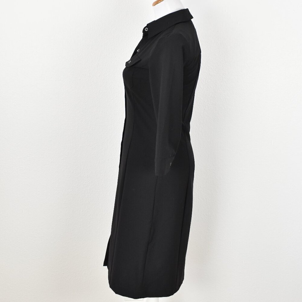 Club Monaco Wool Button Front Sheath Shirt Dress - 0 - Picture 4 of 8